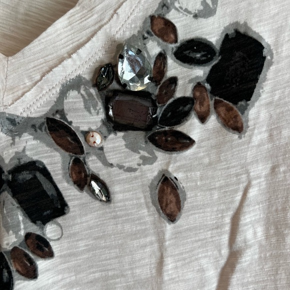 J Crew Painted + Embellished Jewel T-Shirt - Picture 5 of 6